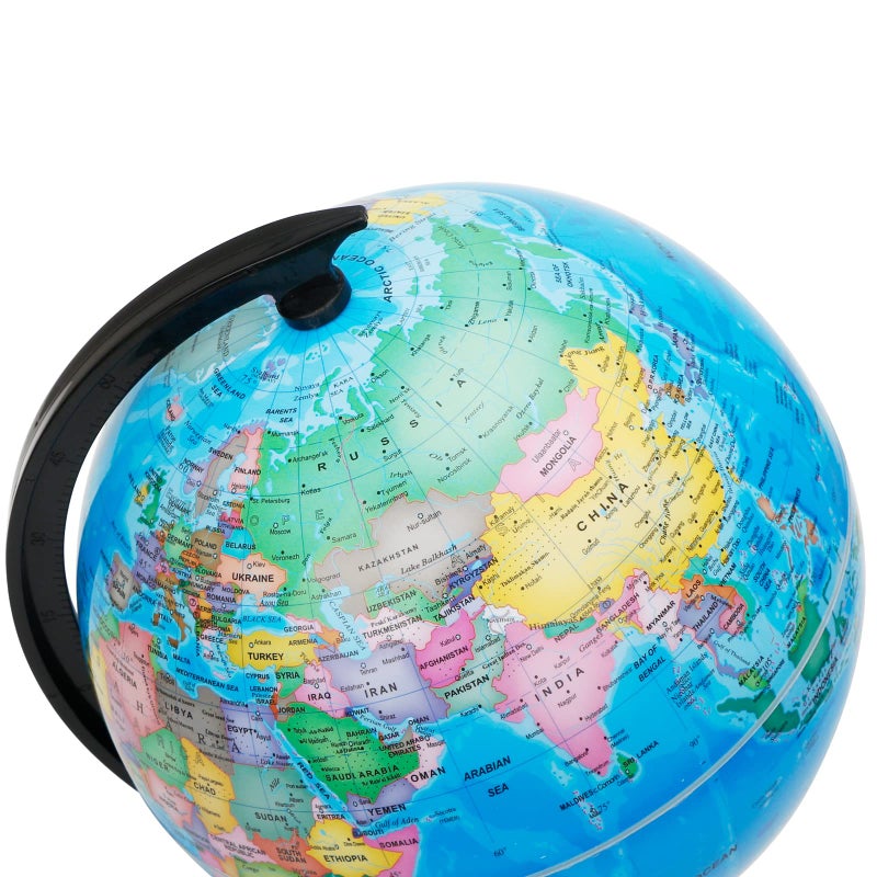Exerz 8"" World Globe - Political Map Educational Globe - Self Assembled School Globe - Spinning Globe - Image 4